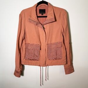 Banana Republic Drapey Utility Cargo Bomber Jacket Women’s Small – Pink